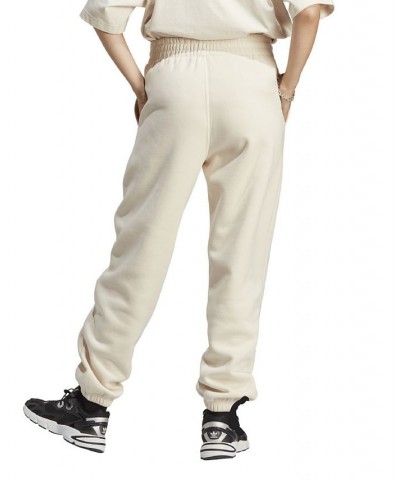 Women's Essentials Fleece High Rise Waist Joggers White $31.20 Pants