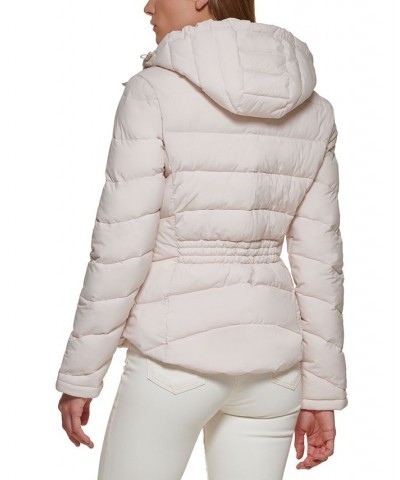 Women's Hooded Stretch Packable Puffer Coat Tan/Beige $63.00 Coats