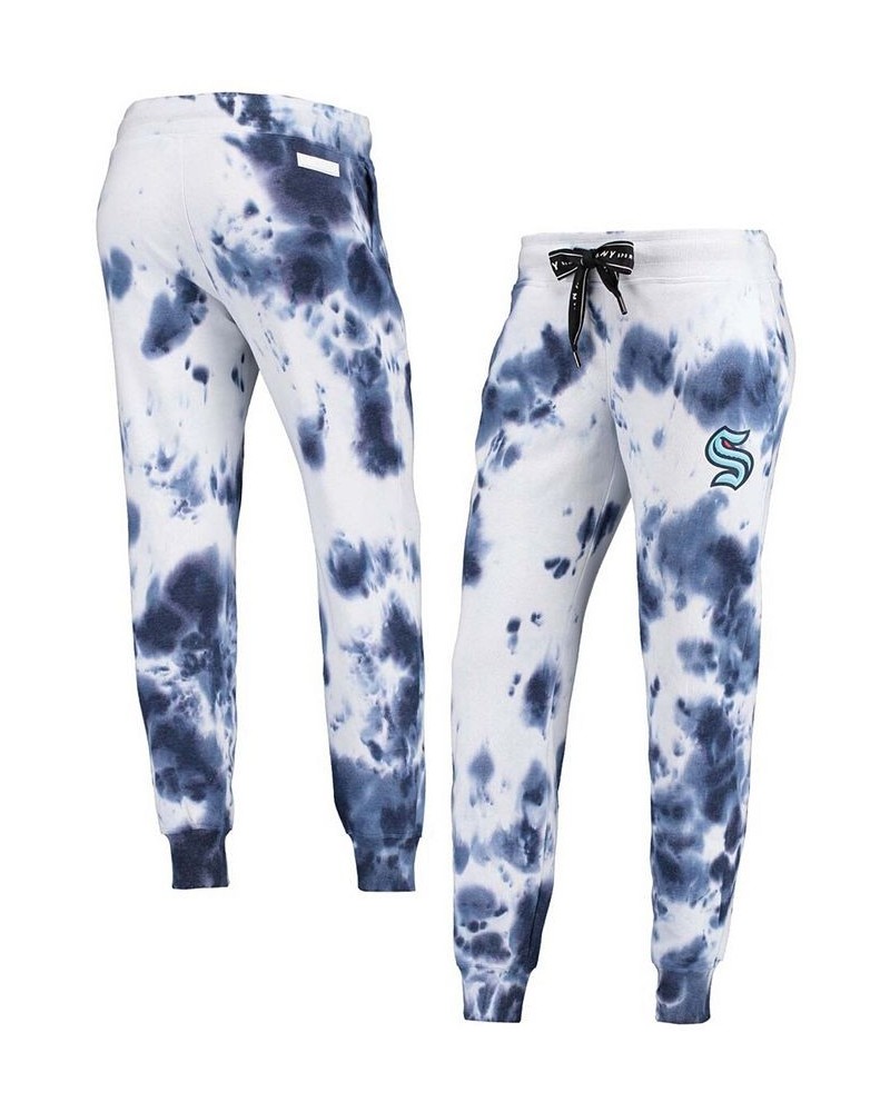 Women's White and Deep Sea Blue Seattle Kraken Melody Tie-Dye Jogger Pants White, Deep Sea Blue $38.70 Pants