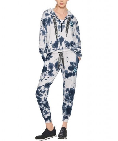 Women's White and Deep Sea Blue Seattle Kraken Melody Tie-Dye Jogger Pants White, Deep Sea Blue $38.70 Pants