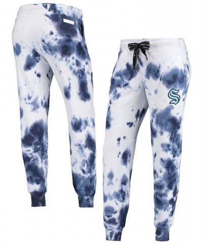 Women's White and Deep Sea Blue Seattle Kraken Melody Tie-Dye Jogger Pants White, Deep Sea Blue $38.70 Pants