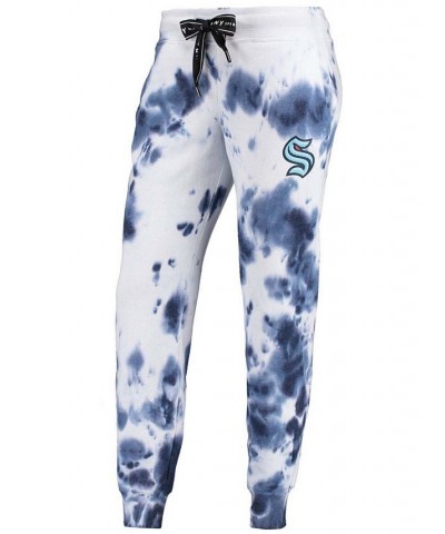 Women's White and Deep Sea Blue Seattle Kraken Melody Tie-Dye Jogger Pants White, Deep Sea Blue $38.70 Pants