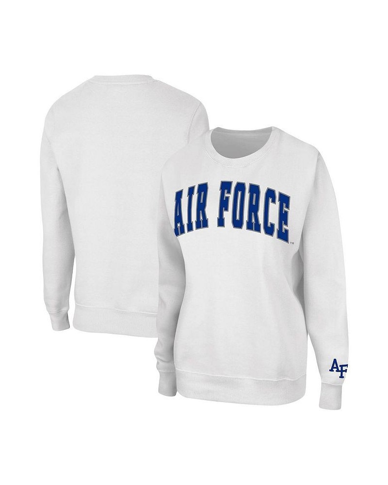 Women's White Air Force Falcons Campanile Pullover Sweatshirt White $25.30 Sweatshirts