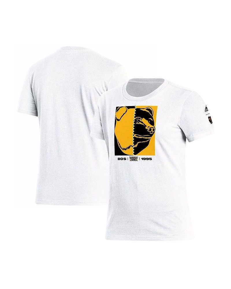 Women's White Boston Bruins Reverse Retro 2.0 Playmaker T-shirt $20.13 Tops