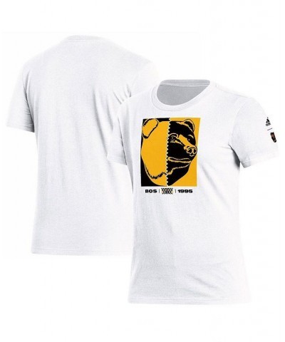 Women's White Boston Bruins Reverse Retro 2.0 Playmaker T-shirt $20.13 Tops