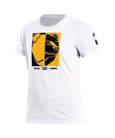 Women's White Boston Bruins Reverse Retro 2.0 Playmaker T-shirt $20.13 Tops