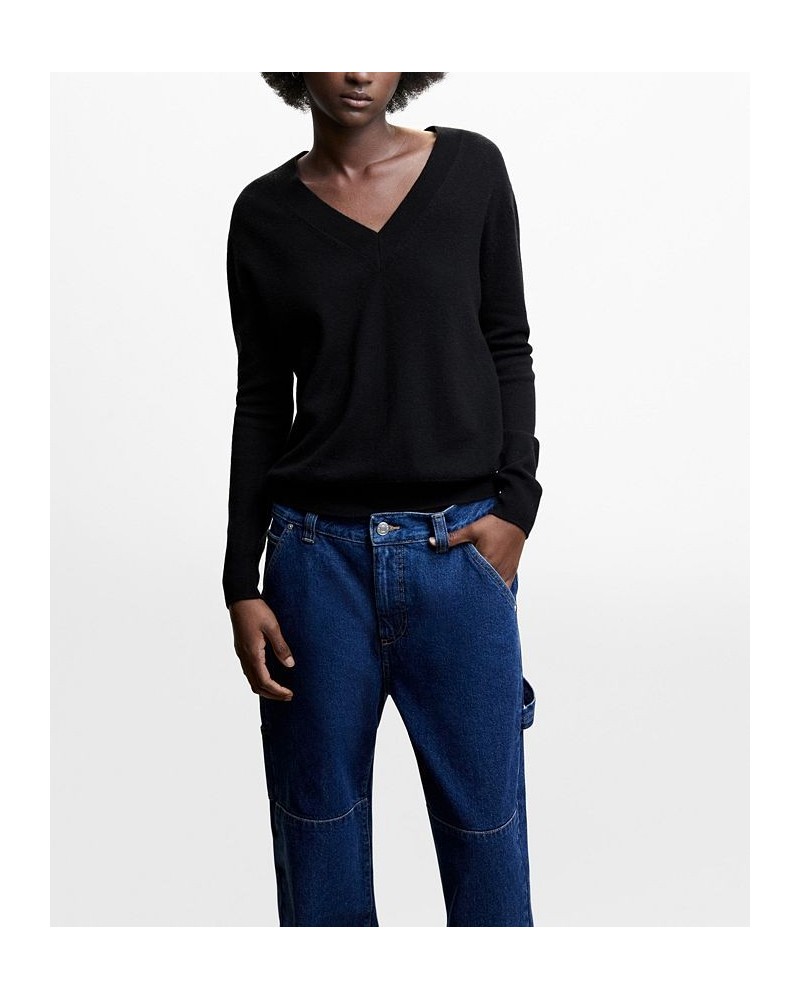 Women's V-Neck Sweater Black $47.69 Sweaters