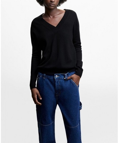 Women's V-Neck Sweater Black $47.69 Sweaters