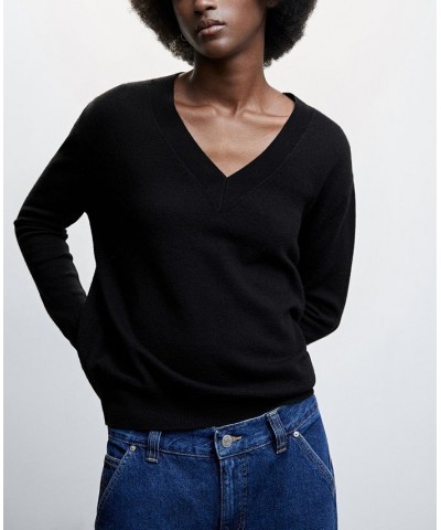 Women's V-Neck Sweater Black $47.69 Sweaters