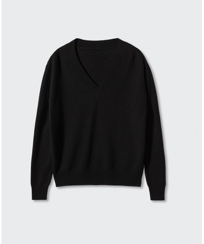 Women's V-Neck Sweater Black $47.69 Sweaters