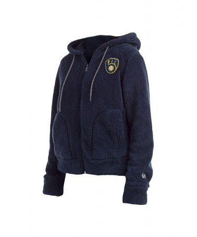 Women's Navy Milwaukee Brewers Sherpa Full-Zip Jacket Navy $44.19 Jackets