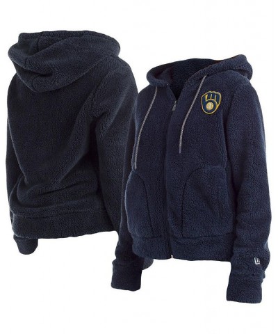 Women's Navy Milwaukee Brewers Sherpa Full-Zip Jacket Navy $44.19 Jackets