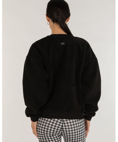 Teddy Sweatshirt Micro-Fleece Lined for Women Black $73.80 Sweatshirts