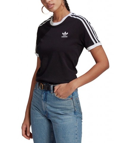 Women's Cotton 3 Stripes T-Shirt XS-4X Black $26.55 Tops