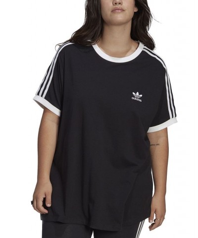 Women's Cotton 3 Stripes T-Shirt XS-4X Black $26.55 Tops