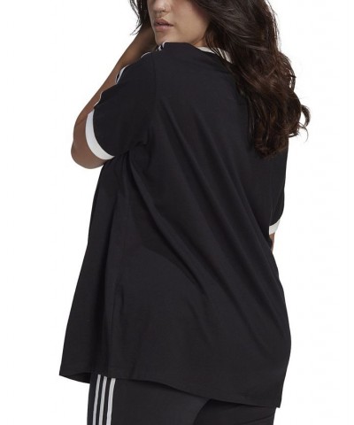 Women's Cotton 3 Stripes T-Shirt XS-4X Black $26.55 Tops