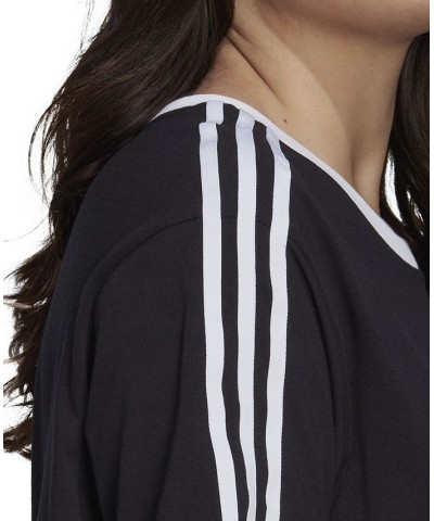 Women's Cotton 3 Stripes T-Shirt XS-4X Black $26.55 Tops