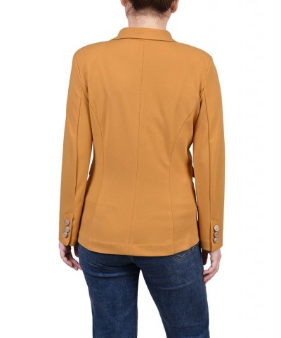 Petite Long Sleeve Scuba Crepe Jacket Gold $14.52 Jackets