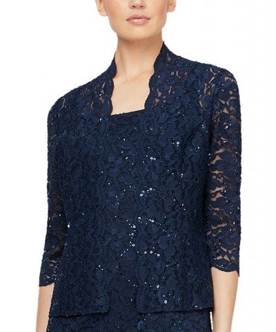 2-Pc. Lace Jacket & Midi Dress Set Blue $47.70 Dresses