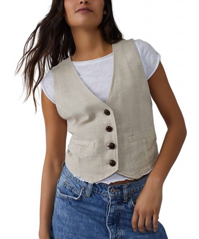 Women's Charley Welt-Pocket Relaxed-Fit Vest Summer Khaki $35.64 Vests