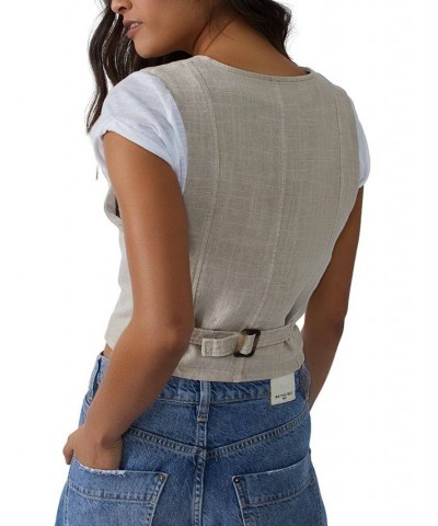 Women's Charley Welt-Pocket Relaxed-Fit Vest Summer Khaki $35.64 Vests