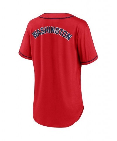 Women's Branded Red and Navy Washington Nationals Iconic Diva T-shirt Red, Navy $30.80 Tops