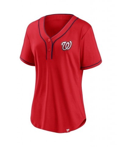 Women's Branded Red and Navy Washington Nationals Iconic Diva T-shirt Red, Navy $30.80 Tops