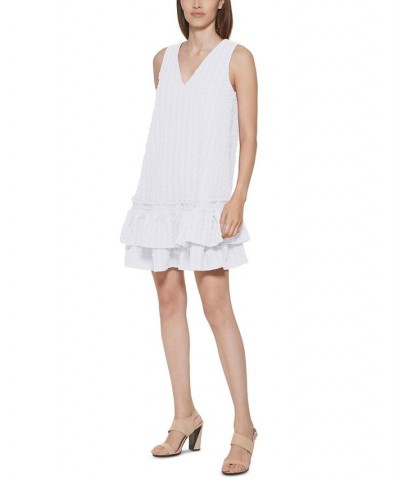 Petite Ruffled A-Line Dress White $42.34 Dresses