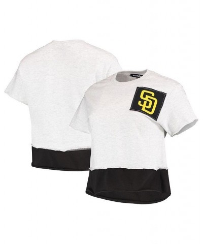 Women's Gray San Diego Padres Cropped T-shirt Gray $34.79 Tops