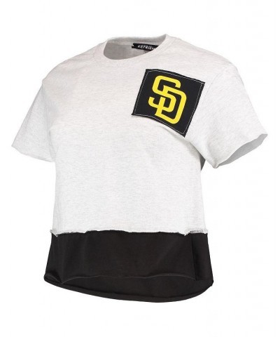 Women's Gray San Diego Padres Cropped T-shirt Gray $34.79 Tops