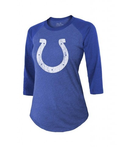 Women's Threads Matt Ryan Royal Indianapolis Colts Player Name & Number Raglan 3/4-Sleeve T-shirt Royal $34.79 Tops