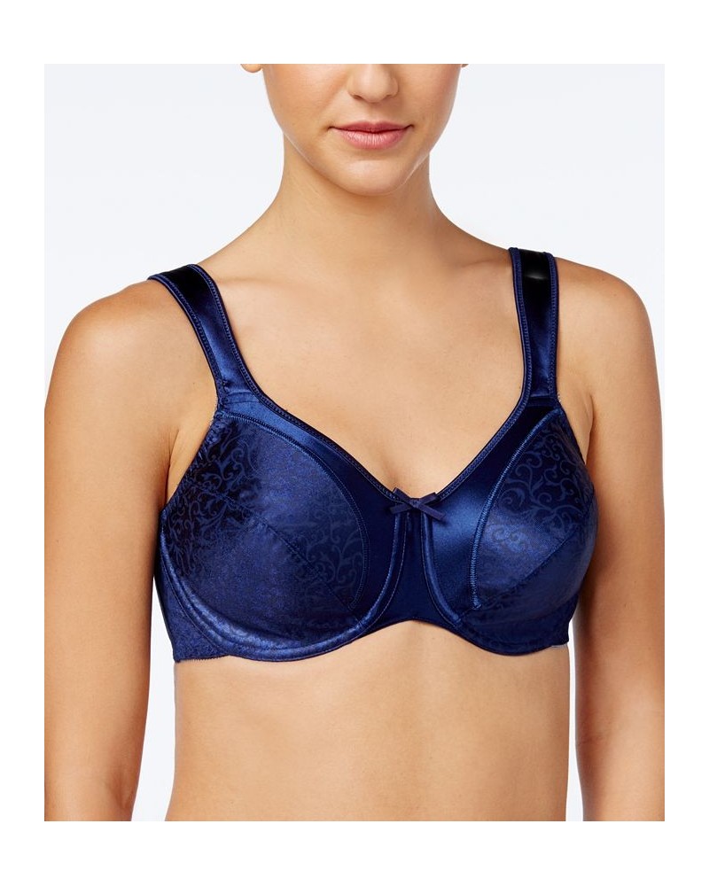 Minimizer Satin Tracings Comfort Strap Underwire Bra 3562 Blue $14.88 Bras