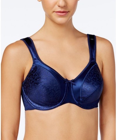 Minimizer Satin Tracings Comfort Strap Underwire Bra 3562 Blue $14.88 Bras