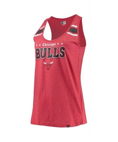 Women's Heather Red Chicago Bulls Scoop-Neck Racerback Tank Top Heathered Red $20.00 Tops