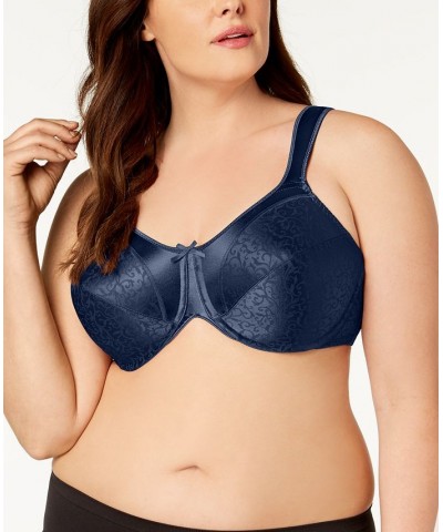 Minimizer Satin Tracings Comfort Strap Underwire Bra 3562 Blue $14.88 Bras