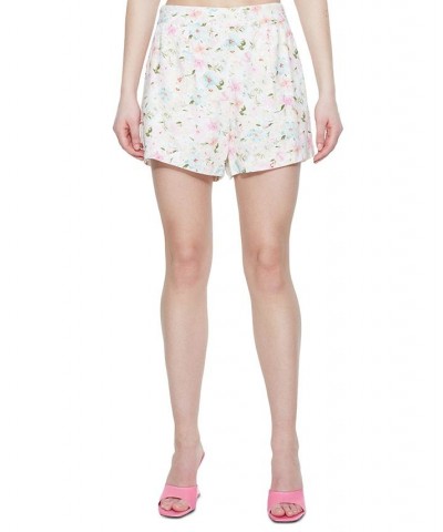 Women's Floral Pleated Pull-On Shorts Pastel Floral $15.18 Shorts