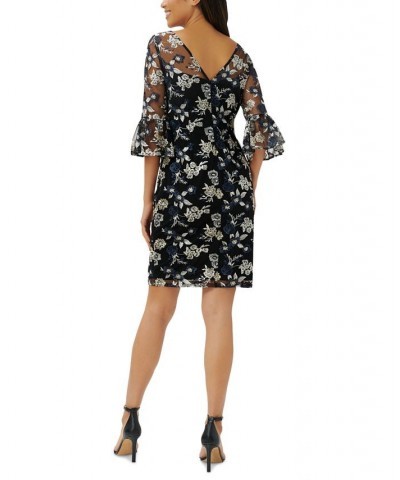 Women's Embroidered Sheath Dress Black Multi $79.38 Dresses