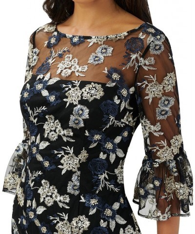 Women's Embroidered Sheath Dress Black Multi $79.38 Dresses