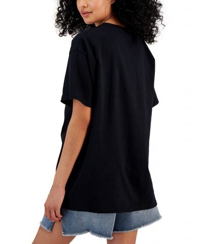 Juniors' Cotton Mickey Mouse Graphic-Print T-Shirt Black $13.50 Tops