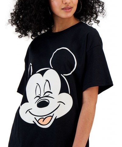 Juniors' Cotton Mickey Mouse Graphic-Print T-Shirt Black $13.50 Tops