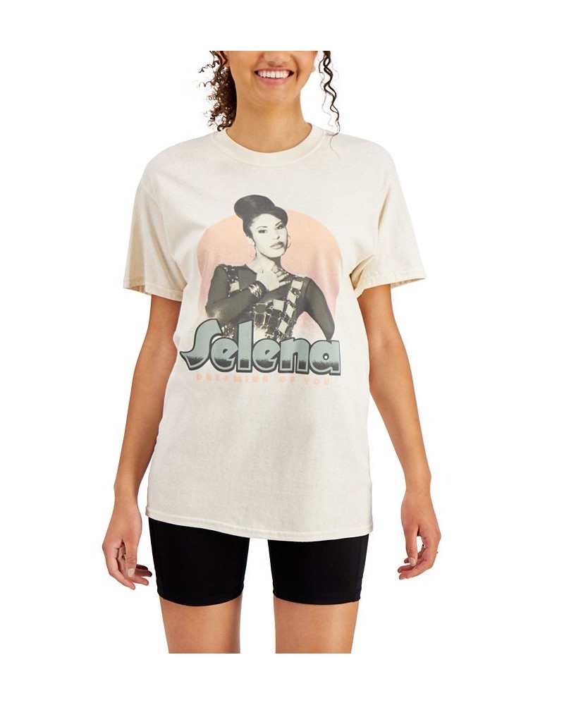 Love Tribe Juniors' Cotton Selena Graphic-Print T-Shirt Natural $9.68 Tops