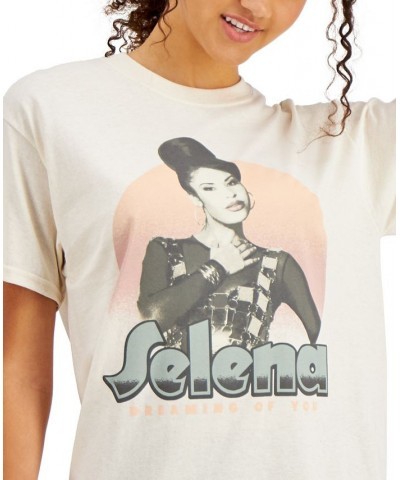 Love Tribe Juniors' Cotton Selena Graphic-Print T-Shirt Natural $9.68 Tops