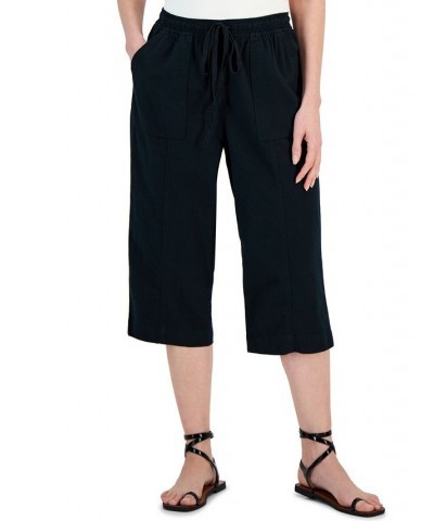 Women's Quinn Cotton Pull-On Capri Pants Deep Black $14.19 Pants