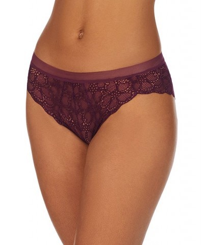 Superior Lace Mesh-Waist Bikini Underwear DK4944 Grape Wine $9.51 Underwears