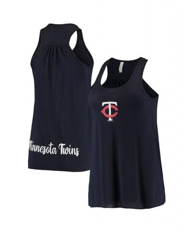 Women's Navy Minnesota Twins Front and Back Tank Top Navy $23.50 Tops