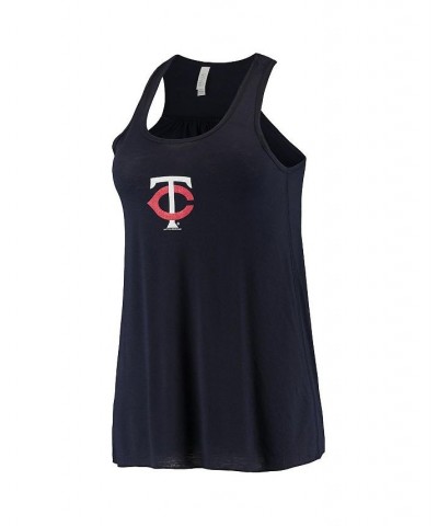 Women's Navy Minnesota Twins Front and Back Tank Top Navy $23.50 Tops