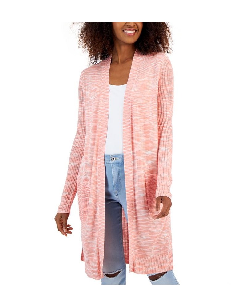 Women's Ribbed Space-Dye Cardigan Pink $26.40 Sweaters