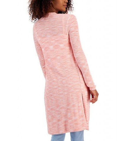 Women's Ribbed Space-Dye Cardigan Pink $26.40 Sweaters