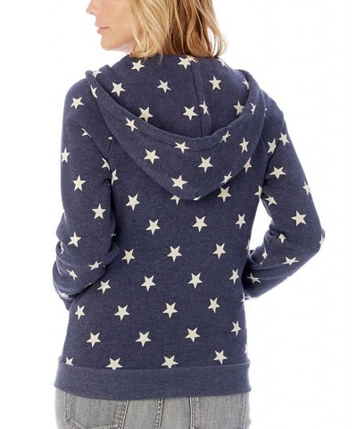 Alternative Apparel Adrian Printed Eco-Fleece Women's Zip Hoodie Blue $31.98 Sweatshirts