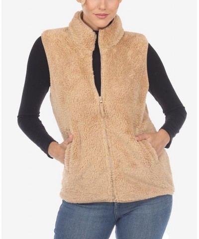 Women's Zip Up Sherpa Vest Black $23.01 Jackets